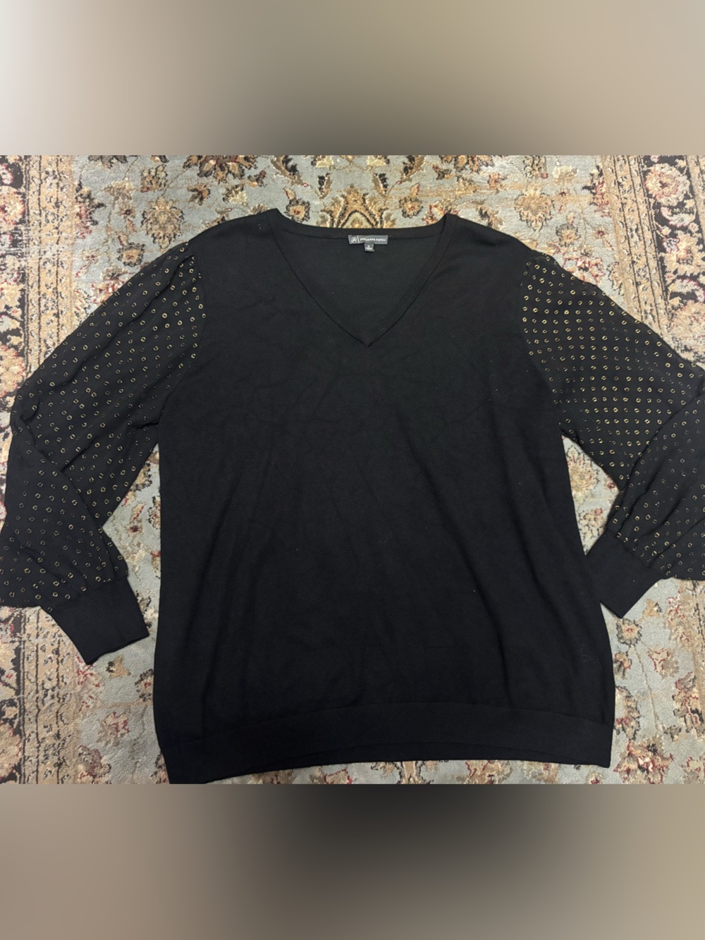Adrianna Papell Black V-neck Sweater